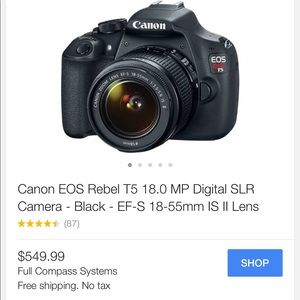 Canon rebel eos t5 digital camera. Great gift!